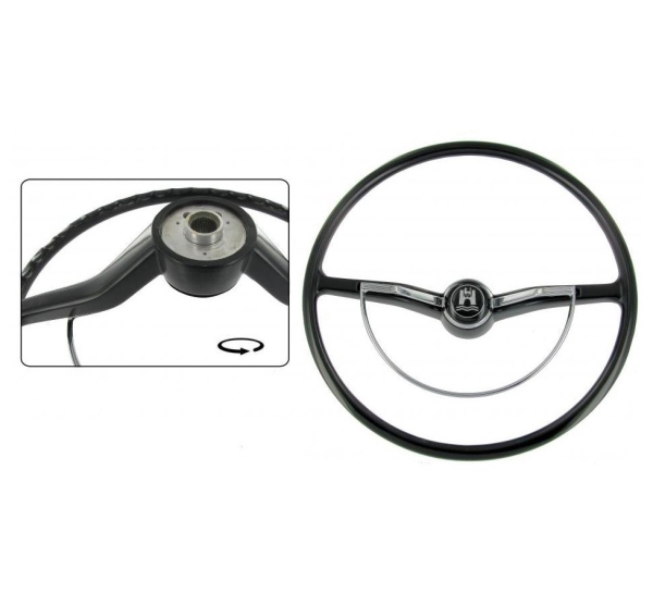 Lenkrad schwarz VW Käfer 8.59-7.71 311415651Wolfsburg Lenkrad Logo